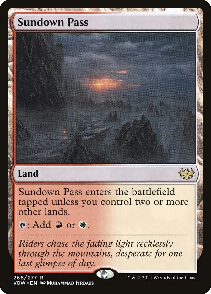 2021 Innistrad: Crimson Vow Sundown Pass #266 rare card image