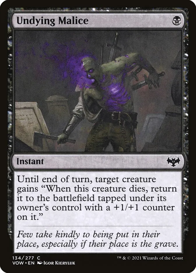 2021 Innistrad: Crimson Vow Undying Malice #134 common card image