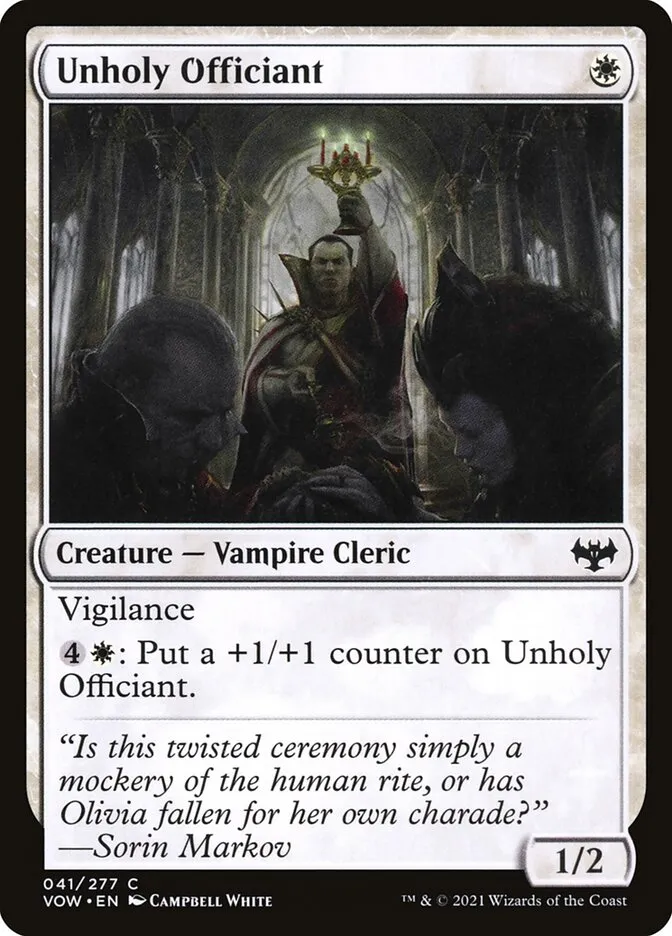 2021 Innistrad: Crimson Vow Unholy Officiant #41 common card image