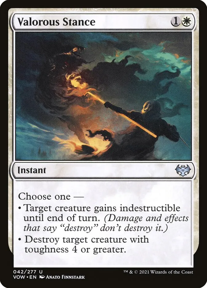 2021 Innistrad: Crimson Vow Valorous Stance #42 uncommon card image