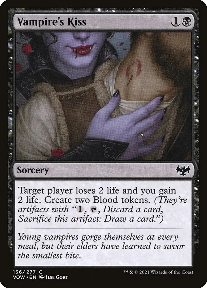 2021 Innistrad: Crimson Vow Vampire's Kiss #136 common card image