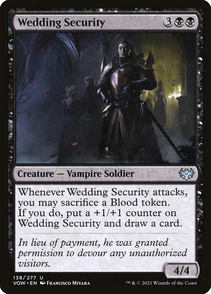 2021 Innistrad: Crimson Vow Wedding Security #138 uncommon card image