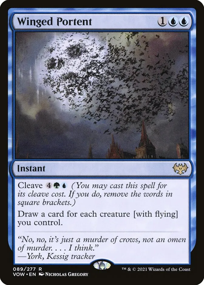 2021 Innistrad: Crimson Vow Winged Portent rare #89 rare card image
