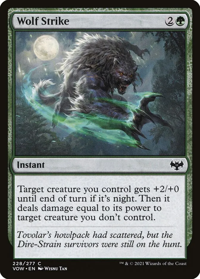 2021 Innistrad: Crimson Vow Wolf Strike #228 common card image