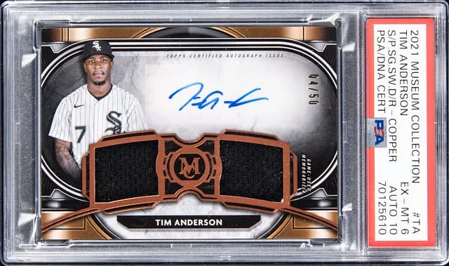 2021 Museum Collection Signature Swatches Dual Relic Autograph Tim Anderson #TA card image