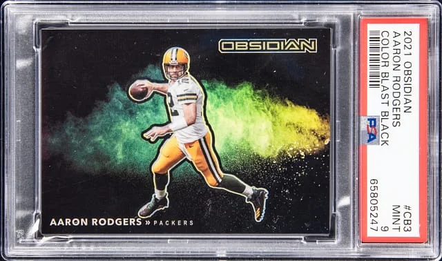 2021 Obsidian Aaron Rodgers Color Blast Black #CB-3 card image