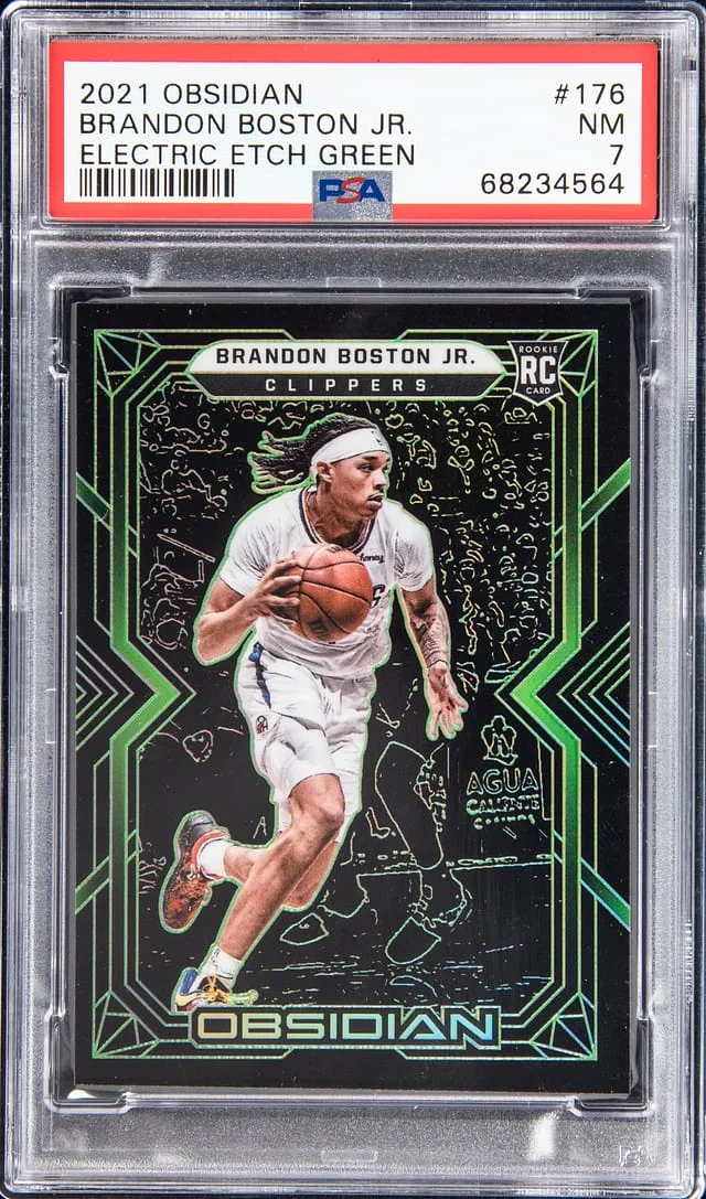 2021 Obsidian Brandon Boston Jr Electric Etch Green #176 card image