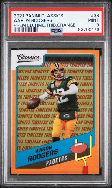 2021 Panini Aaron Rodgers Classics Premium Edition Timeless Tributes Orange #38 card image