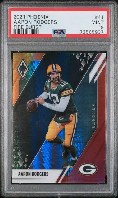 2021 Panini Aaron Rodgers Phoenix Fire Burst #41 card image
