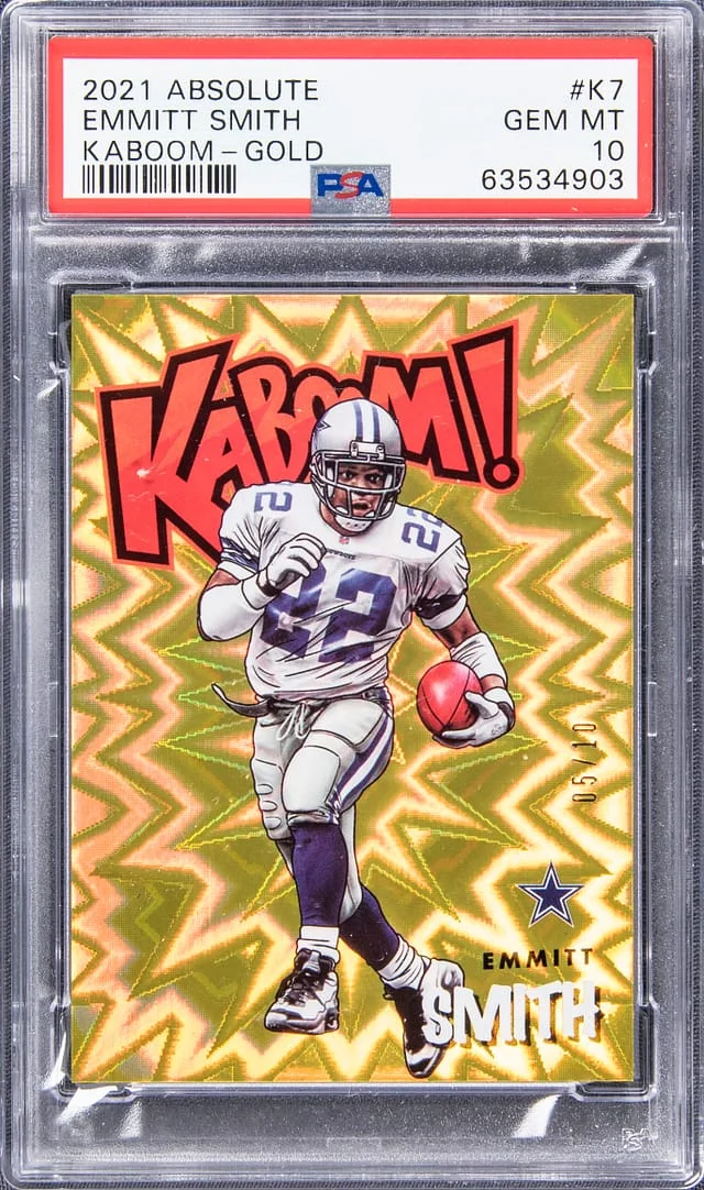 2021 Panini Absolute Emmitt Smith Kaboom-Gold #K7 card image