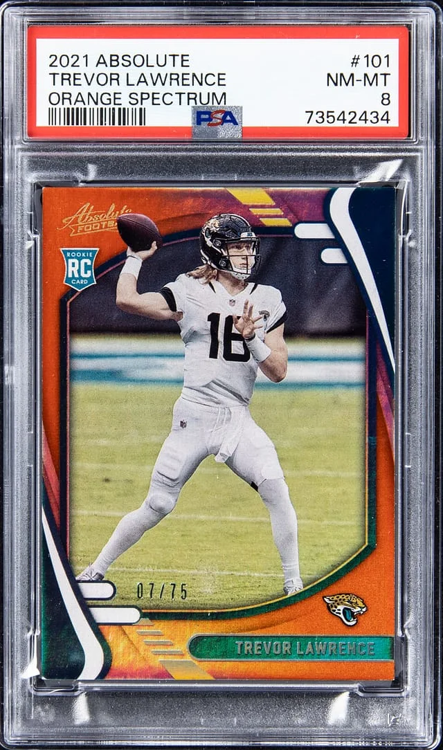 2021 Panini Absolute Football Trevor Lawrence Orange Spectrum #101 card image