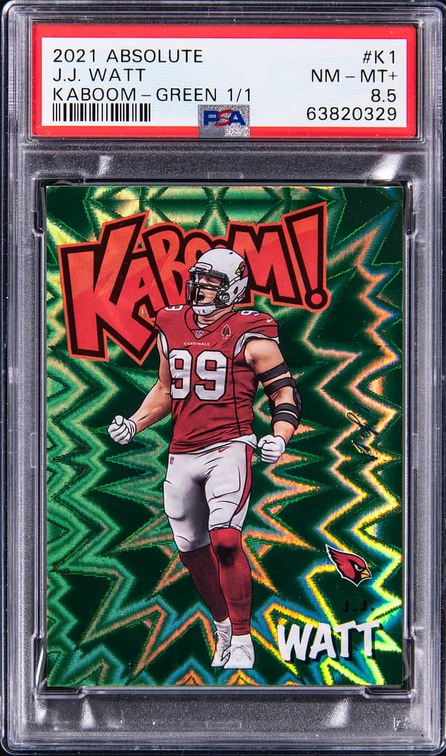 2021 Panini Absolute J.J. Watt Kaboom! Green #K1 card image