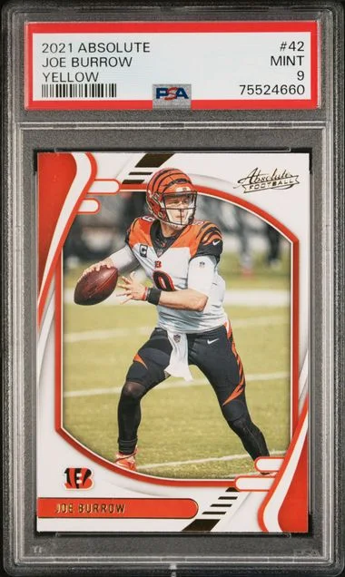 2021 Panini Absolute Joe Burrow Yellow #42 card image