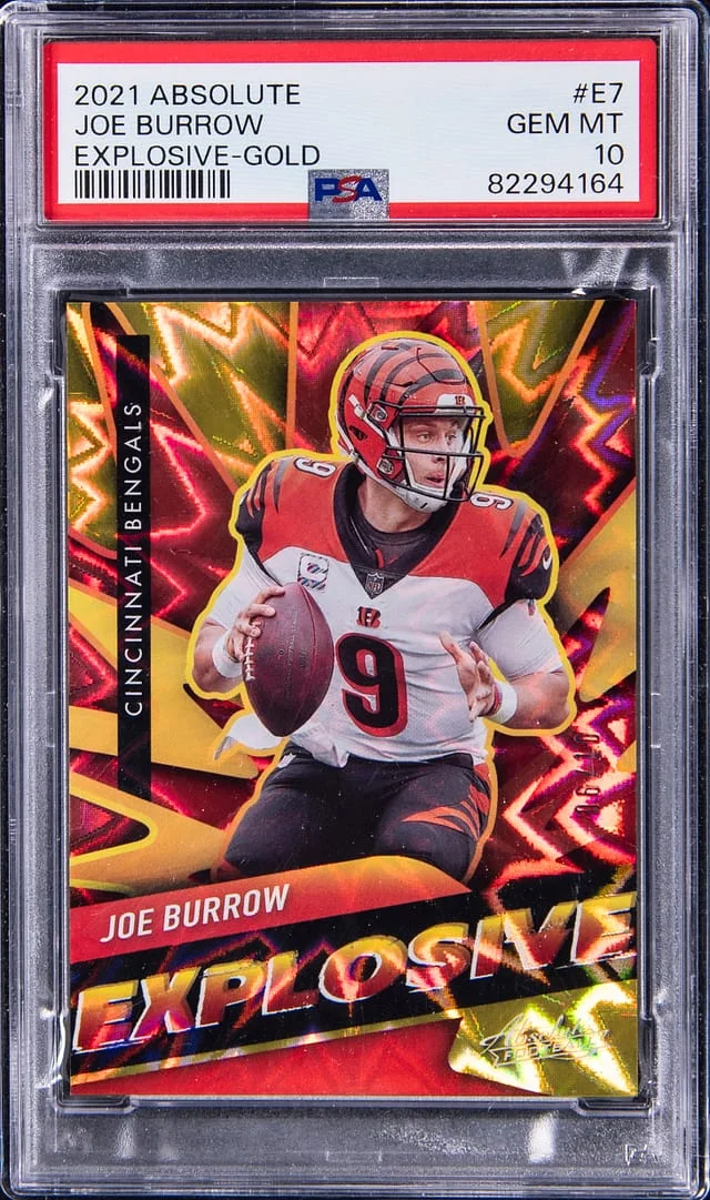 2021 Panini Absolute Joe Burrow Explosive Gold #E7 card image