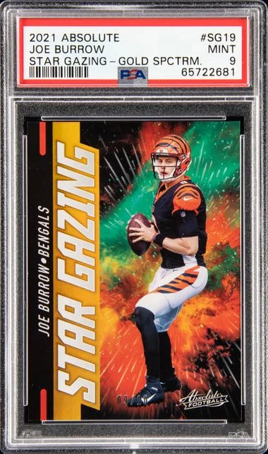 2021 Panini Absolute Joe Burrow Star Gazing Gold Spectrum #Sg19 card image