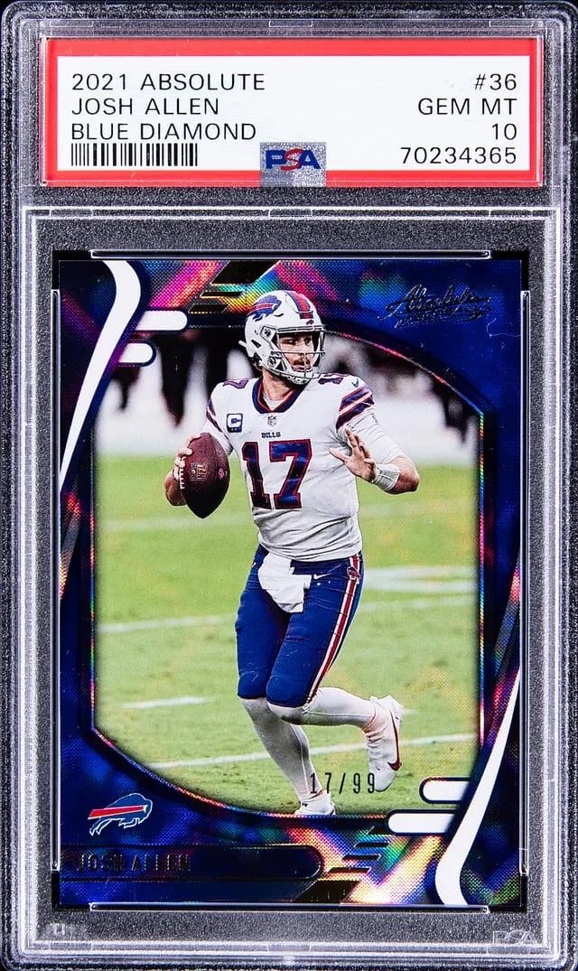 2021 Panini Absolute Josh Allen Blue Diamond #36 card image