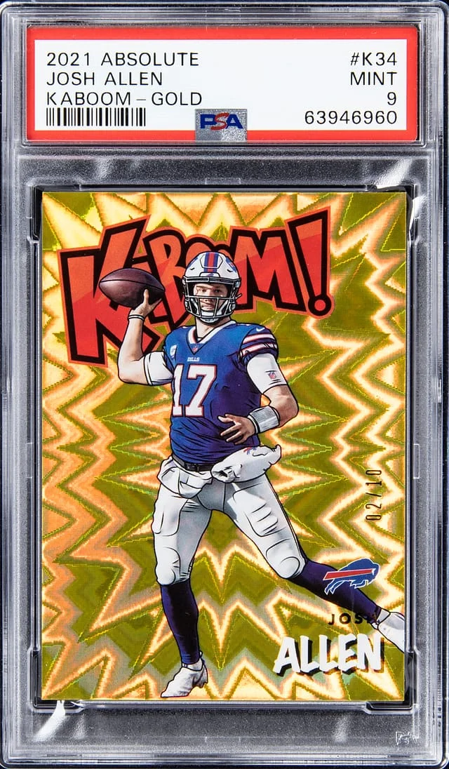 2021 Panini Absolute Josh Allen Kaboom! Gold #K34 card image