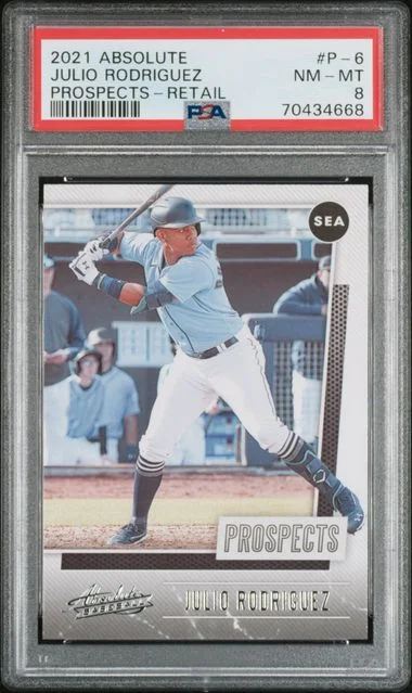 2021 Panini Absolute Julio Rodriguez Prospects Green #P-6 card image
