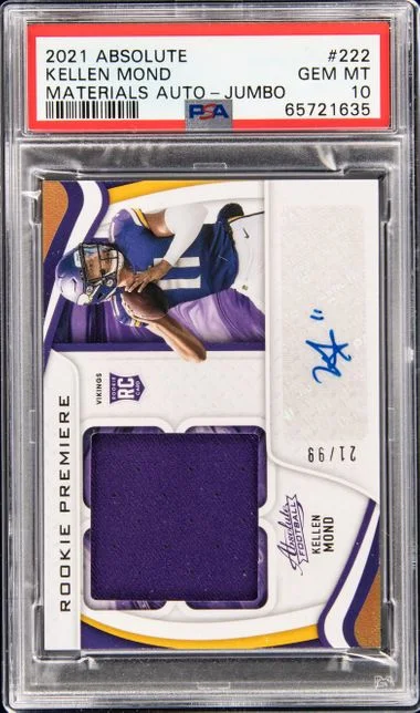 2021 Panini Absolute Kellen Mond Materials Autograph-Jumbo #222 card image
