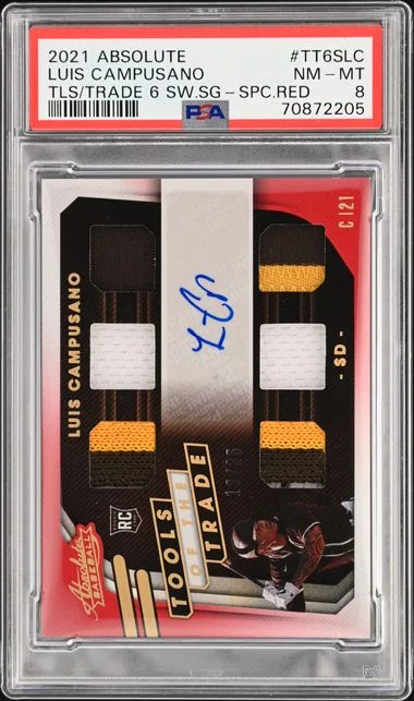 2021 Panini Absolute Luis Campusano Tools Of The Trade 6 Swatch Signatures #TT6S-LC card image