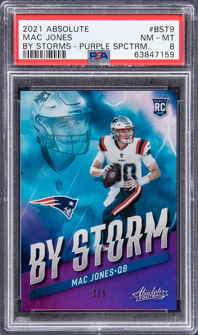 2021 Panini Absolute Mac Jones By Storm Orange Spectrum #BST9 card image