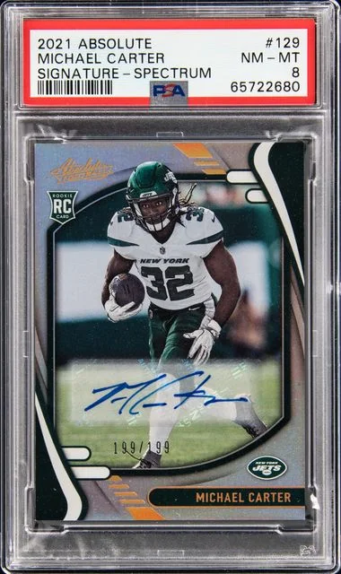 2021 Panini Absolute Michael Carter Signature-Spectrum #129 card image