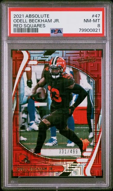 2021 Panini Absolute Odell Beckham Jr. Red Squares #47 card image