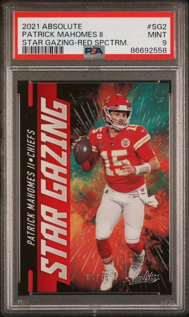 2021 Panini Absolute Patrick Mahomes II Star Gazing Red Spectrum #SG2 card image