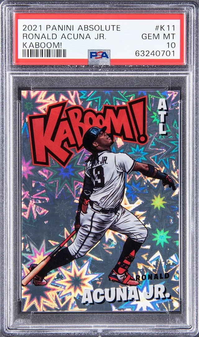 2021 Panini Absolute Ronald Acuna Jr. KABOOM! SSP #K11 card image