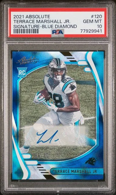 2021 Panini Absolute Terrace Marshall Jr. Signature-Blue Diamond #120 card image