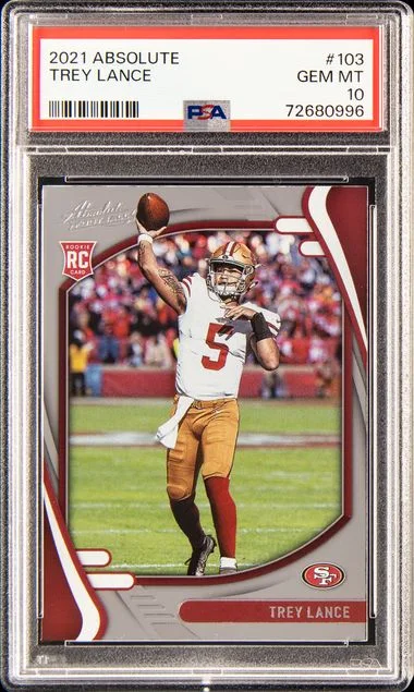 2021 Panini Absolute Trey Lance Signature-Blue Spectrum #103 card image