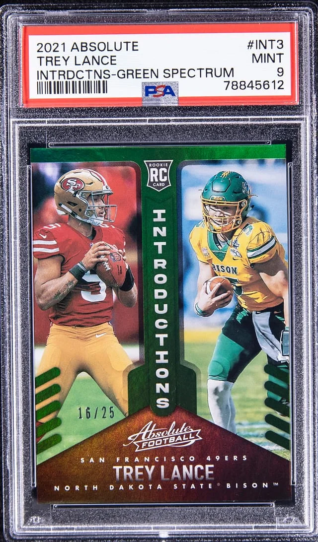 2021 Panini Absolute Trey Lance Introductions Green Spectrum #INT-3 card image
