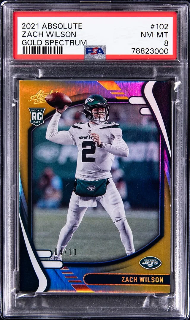 2021 Panini Absolute Zach Wilson Gold Spectrum #102 card image