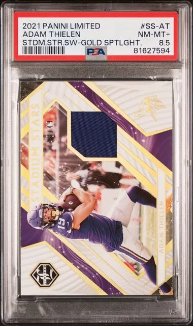 2021 Panini Adam Thielen Limited Stadium Star Swatches Gold Spotlight #SS-AT card image