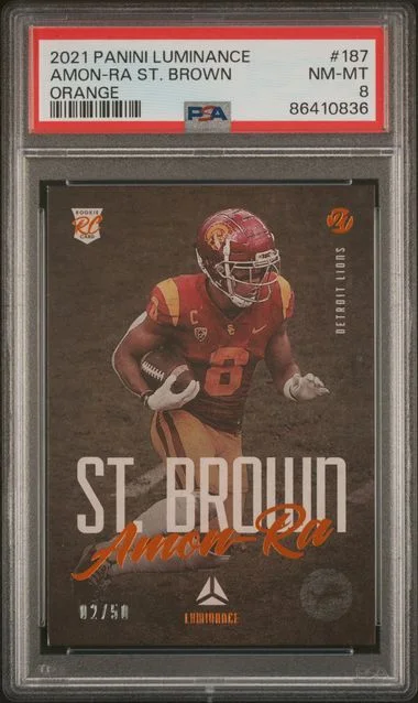 2021 Panini Amon-Ra St. Brown Luminance Orange #187 card image