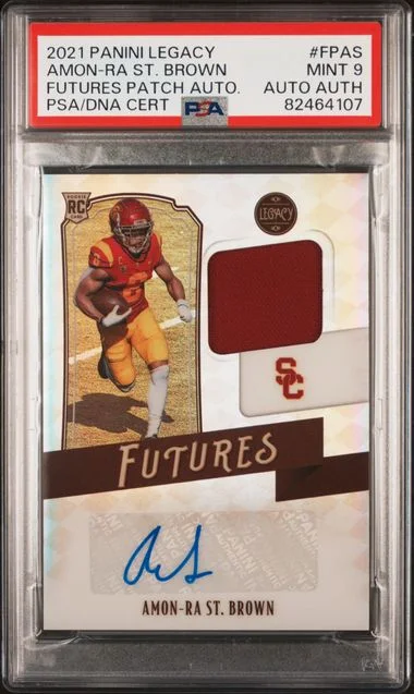 2021 Panini Amon-Ra St. Brown Legacy Futures Patch Autographs #FP-AS card image