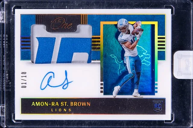 2021 Panini Amon-Ra St.Brown One Patch Autograph (RPA) #135 card image