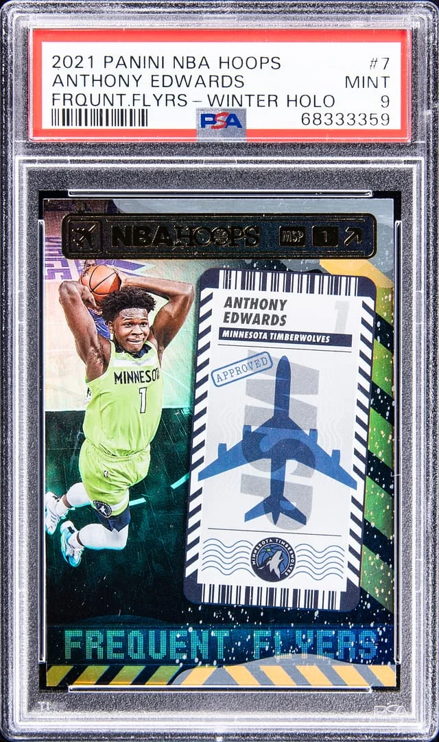 2021 Panini Anthony Edwards NBA HoopsFrequent Flyers Winter Holo #7 card image