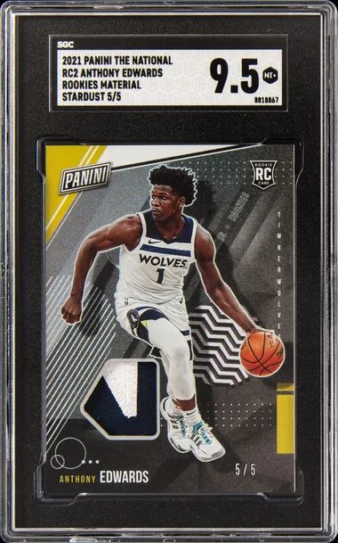 2021 Panini Anthony Edwards The National Rookies Materials Stardust #RC2 card image