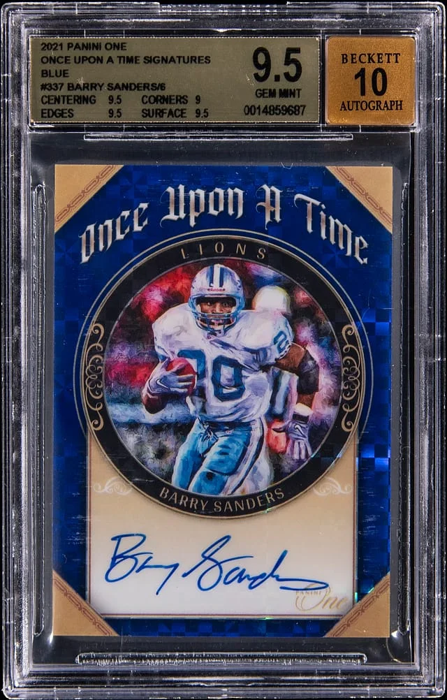 2021 Panini Barry Sanders Once Upon A Time Signatures Blue #337 card image