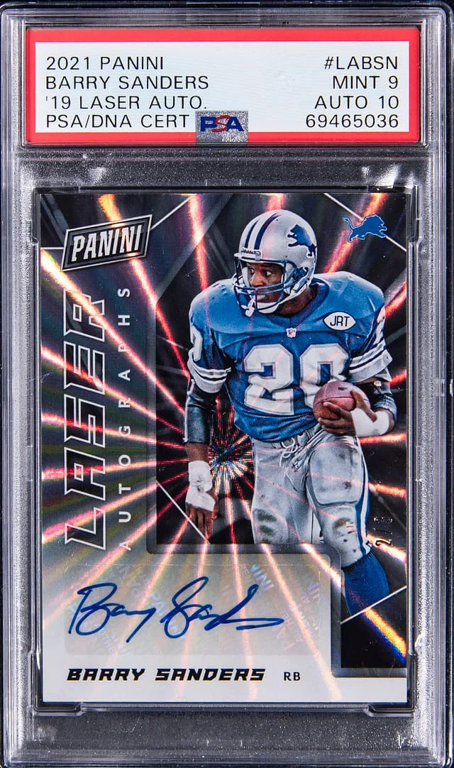 2021 Panini Barry Sanders 19 Laser Autograph #LA-BSN card image