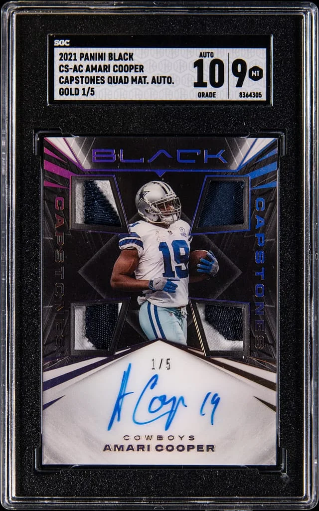 2021 Panini Black Amari Cooper Capstones Quad Materials Autograph #CS-AC card image