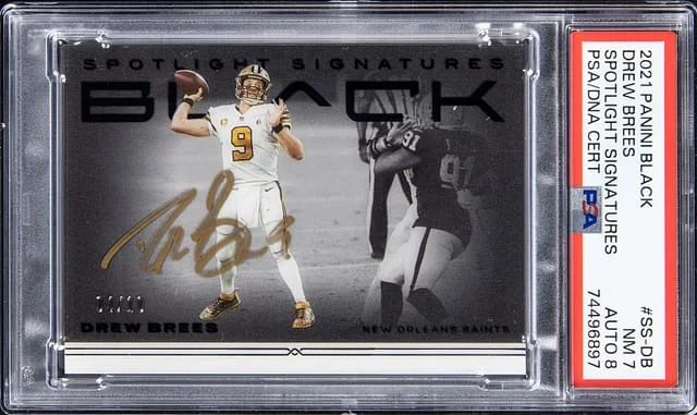 2021 Panini Black Drew Brees Spotlight Signatures #SS-DB card image