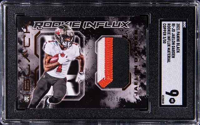 2021 Panini Black Jaelon Darden Influx Material Copper #RI-JD card image