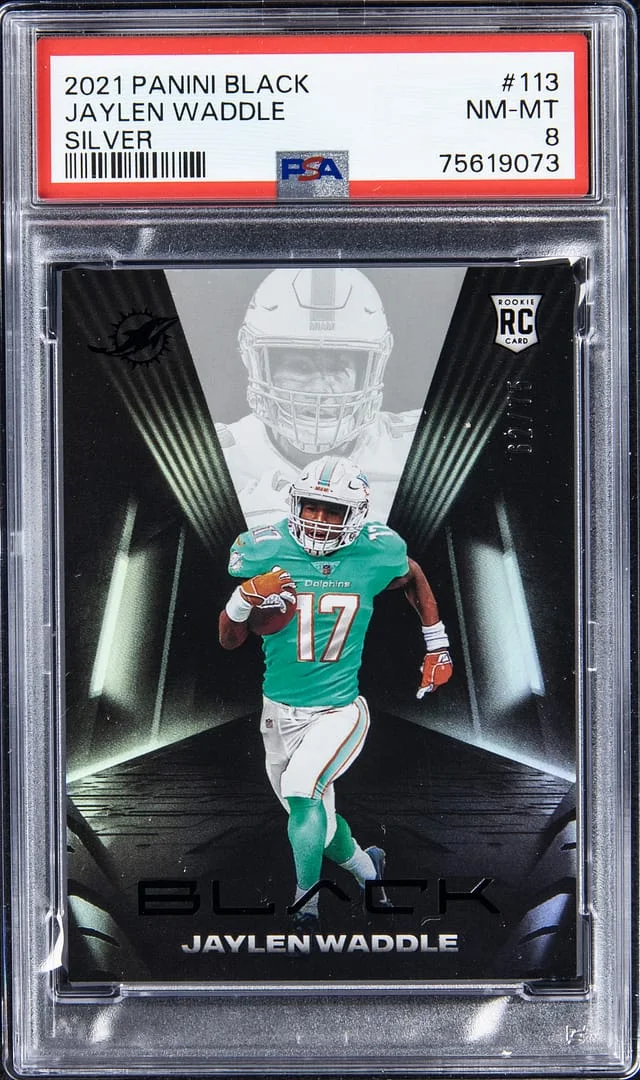 2021 Panini Black Jaylen Waddle Silver #113 card image
