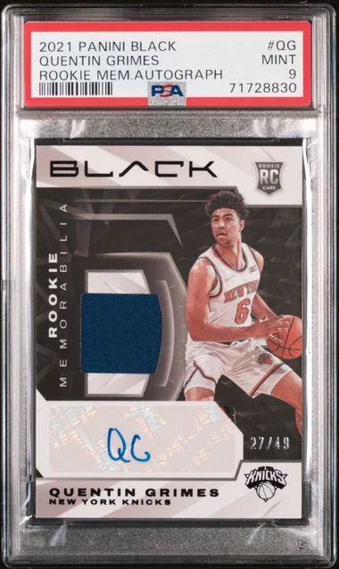 2021 Panini Black Quentin Grimes Memorabilia Autographs #RMA-QG card image