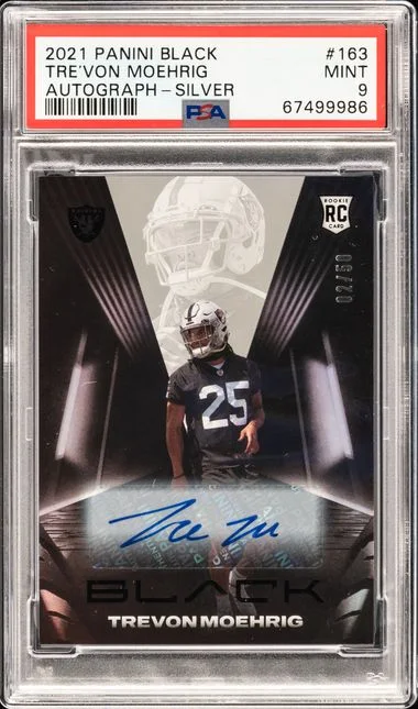 2021 Panini Black Tre’Von Moehrig Autograph-Silver #163 card image