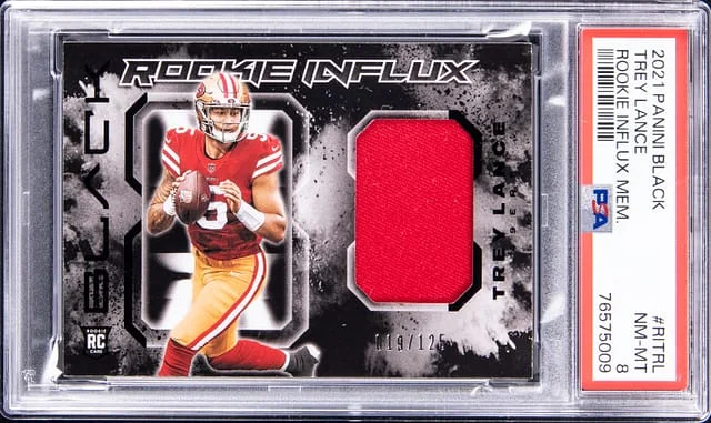 2021 Panini Black Trey Lance Influx Memorabilia #RI-TRL card image