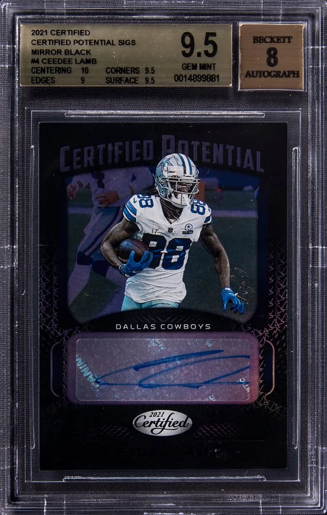 2021 Panini Certified Ceedee Lamb Potential Signatures Mirror Black #CP-CL card image