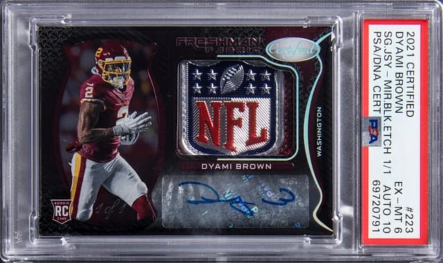 2021 Panini Certified Dyami Brown Signature Jersey Mirror Black Etch #223 card image